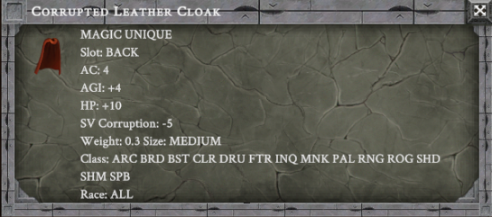 CORRUPTED LEATHER CLOAK item card